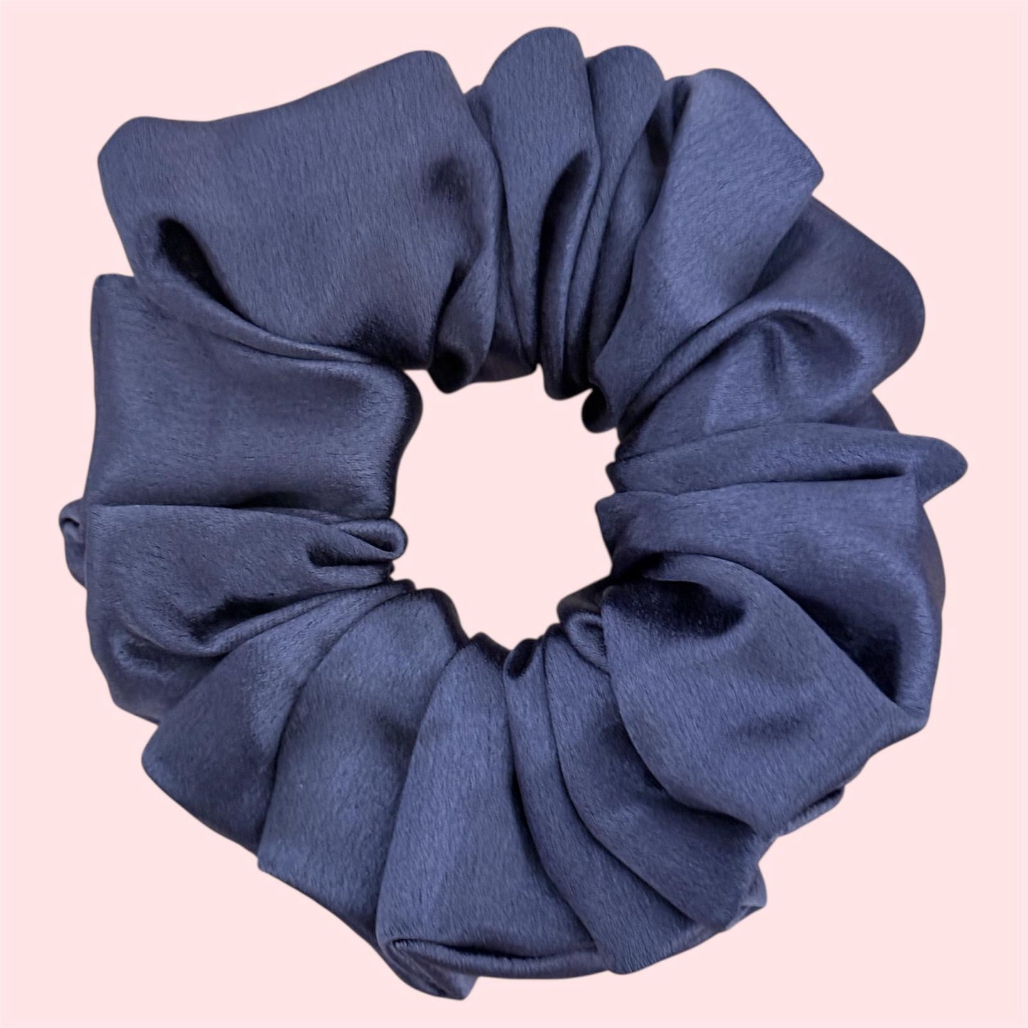 Aubergine purple satin hair scrunchie large size premium quality