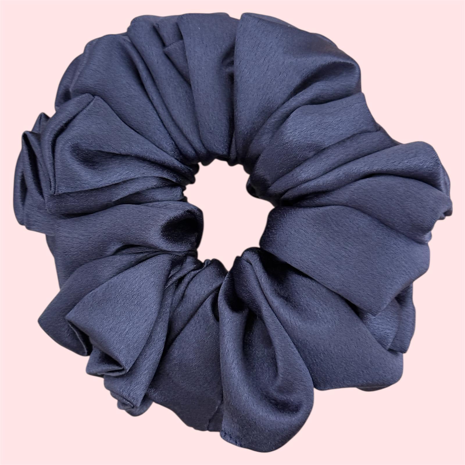 Aubergine purple extra large satin scrunchie XL handcrafted UK